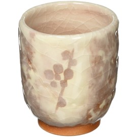 Kyo Ware UCS771-02 Kiyomizu Ware Kiyomizu Ware Tea Cup Small Shino White Plum