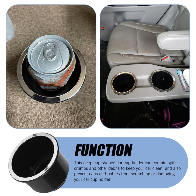 Dogary 2 PCS Auto cup holder insert, Drop in Plastic
