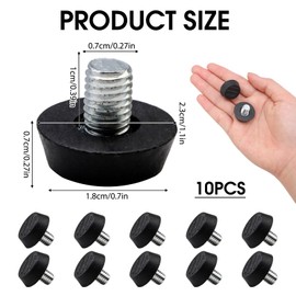 10Pcs Furniture Leveling Feet Adjustable Furniture Levelers M8 x 23mm Black Plastic Round Base Foot Screw Heavy Duty Leveling Feet Screw for Sofas Cabinets Desks Tables Chairs All Furniture legs