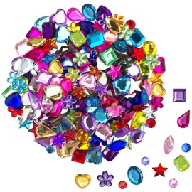 JPSOR 900pcs Gems Acrylic Flatback Rhinestones Gemstone Embellishments, 9 Shapes, 6-13mm