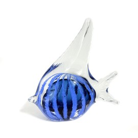 ORRFIDDY Handmade Glass Fish Figurine Crystal Fish Figurine for Coastal Home Office Desk or Feng Shui Decoration Modern Handmade Sculpture