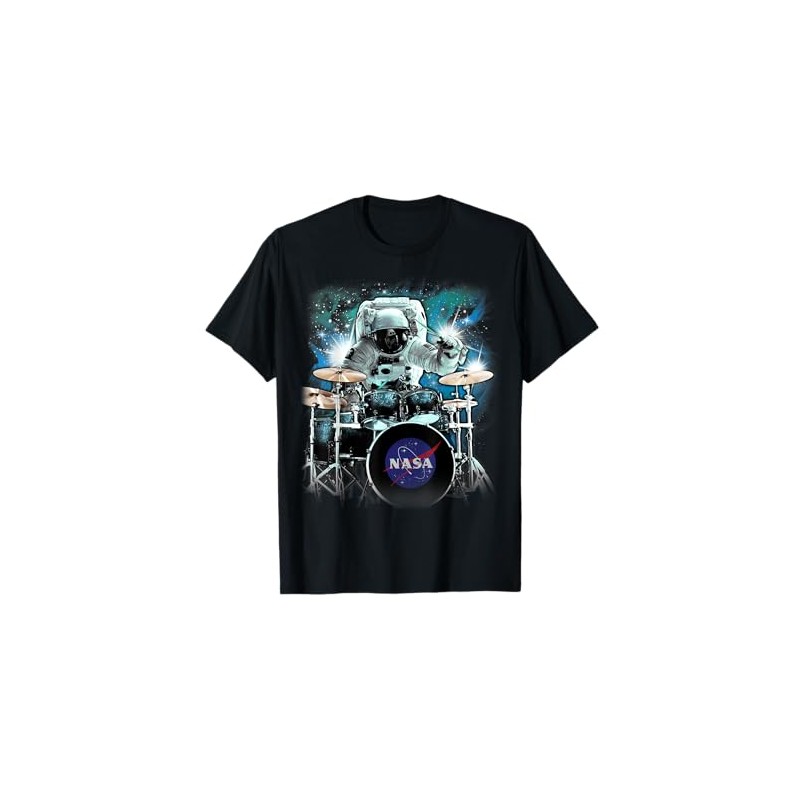 NASA Space Drum Playing Astronaut T-Shirt