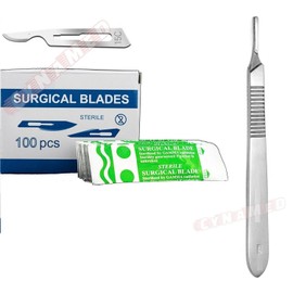 100 Scalpel Blades # 10# 15C Plus Handle # 3 Suitable for DERMAPLANING Surgical Dental CYNAMED