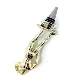 Female Body Builder Wine Bottle Stopper - Handmade with Stainless Steel Base and Repurposed Trophy Top