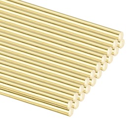uxcell 20Pcs H65 Brass Round Rods, 1.8mm OD x 200mm Length Solid Stock Lathe Bar, Welding Rod for Knife Handle Pins, DIY Craft Model Plane Car, Drift Punches Shaft Machining