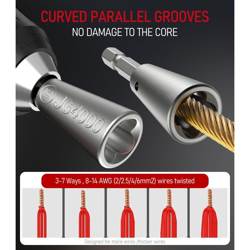 Katerk 2 pcs Wire Twister Tool for Drill with Silver