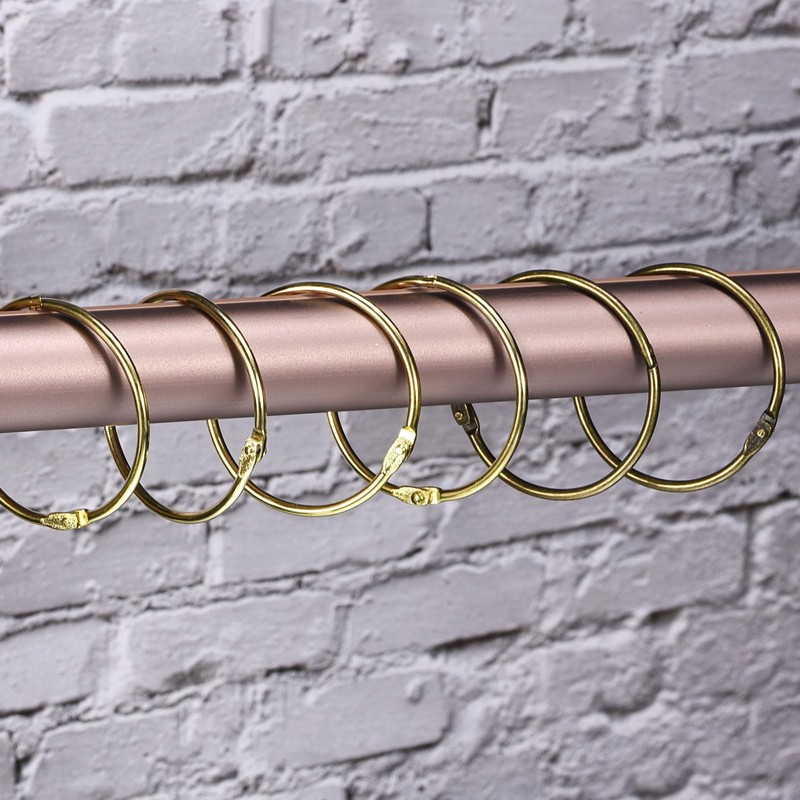 sourcing map 24Pcs 2 Inch Shower Curtain Rings Rustproof Metal