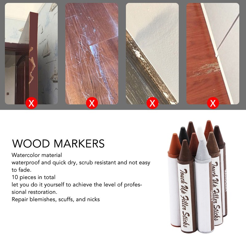 10Pcs Furniture Markers Waterproof Quick Dry Scrub Resistant Widely Used