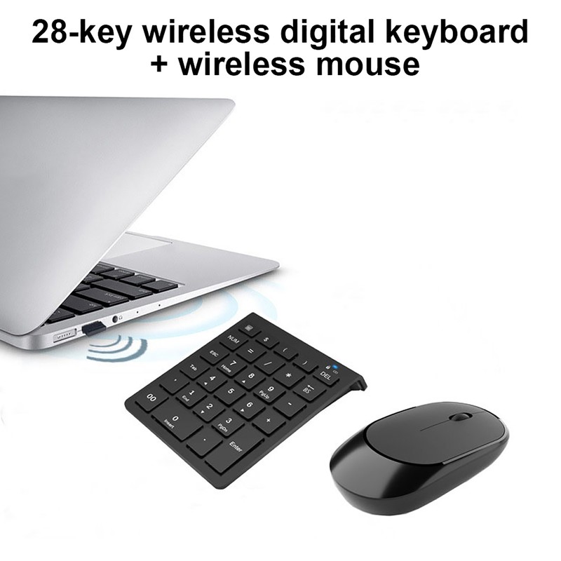 2.4G Wireless Digital Keyboard USB Wireless Mute Mouse with Office