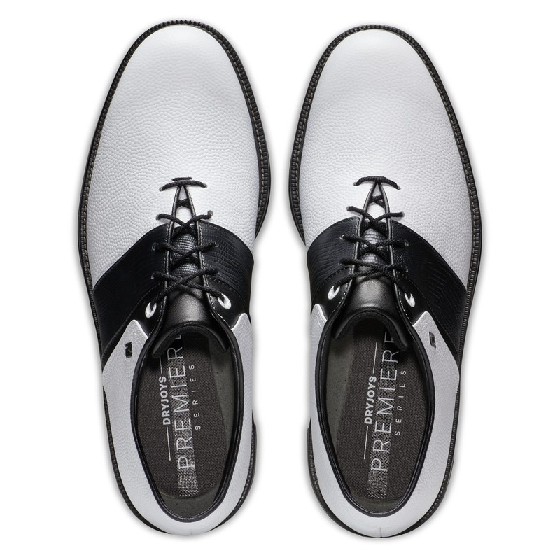 FootJoy Men's Premiere Series-Packard Golf Shoe, White/Black, 9.5
