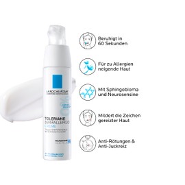 La Roche Posay Face Cream, for Allergy-Prone Skin, Reduces Redness, with Sphingobioma and Neurosensine, Fragrance-Free and Alcohol-Free, Dermallergo Cream, Toleriane, 40 ml