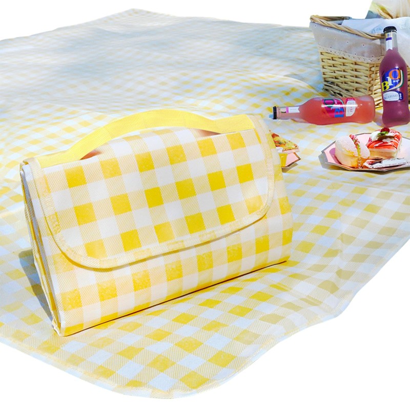 CHENGZI Thickened picnic mat outdoor lawn camping portable (Yellow)