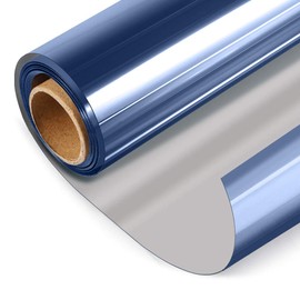 HIDBEA One Way Mirror Window Film ,Daytime Privacy Sun Blocking Reflective Window Film Static Cling Heat Control Window Tinting Film for Home and Office, Blue Silver, 35.4 x 196.8 Inch