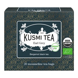 KUSMI TEA, Earl Grey - Organic Earl Grey Black Tea - Flavored with Bergamot Essential Oil From Italy, 20 bags (40g)