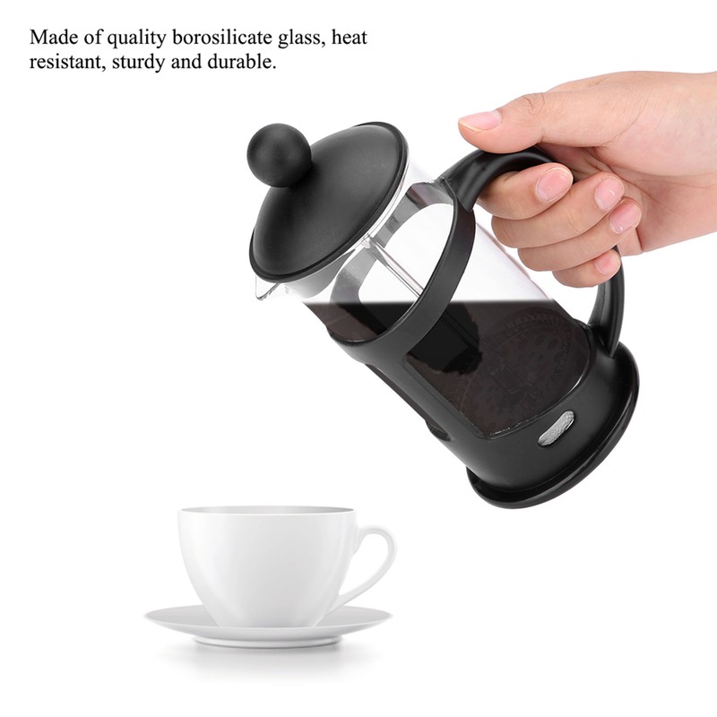 Portable Stainless Steel Glass Cafetiere French Press Maker Home Office