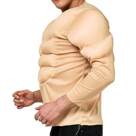 Perfeclan Muscle Shirt Costume Adult Bodybuilder Cloth for Cosplay Party Supplies Birthday