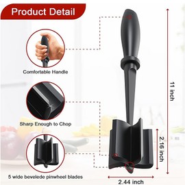 2PCS Heat Resistant Versatile Nylon Non-Stick Meat Smasher,Hamburger Utensil Cooking Tool Ground Beef Smasher, Meat Smasher Utensil,Cookware Heat Resistant Meat Masher, Kitchen Aid (Black&Green)