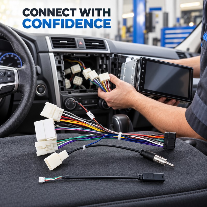 2-Pack Toyota Low-End Car Stereo Wiring Harness Cables, Multiple Vehicle-Specific