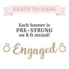 Pre-Strung Engaged Banner - NO DIY - Gold Glitter Wedding