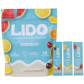 LIDO Variety Pack Electrolyte Powder Packets — Clean, Zero-Sugar Hydration Drink Mix with Balanced Sodium for Fast Replenishment — Vegan, Paleo & Fasting Friendly — 28 Sticks