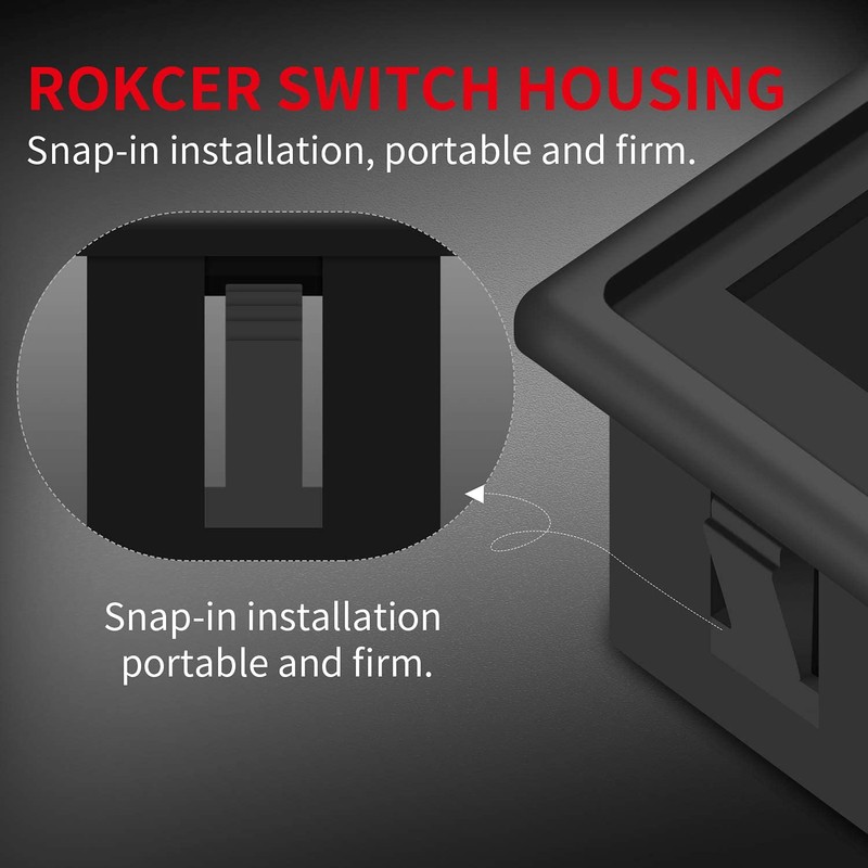 DaierTek 1-Slot Rocker Switch Panel Housing Holder Black Plastic Single