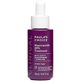 Paula's Choice CLINICAL 20% Niacinamide Vitamin B3 Serum – Anti-Ageing Treatment for Discolouration, Large Pores & Uneven Tone – Fragrance-Free, Paraben-Free, 20mL Dropper Bottle