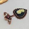 KINMOT Antique Brass Gold Heart Carved Cameo Brooch Drop Pin,