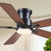 JSAITEE 52Inch Flush Mount Ceiling Fan with Lights Low Profile