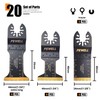 FEWELL 20PCS Titanium Oscillating Saw Blades, Universal Multitool Blades for