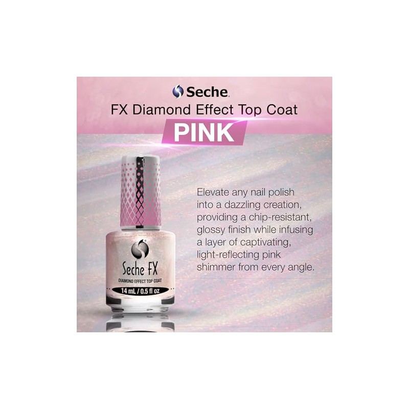 Seche Top Coat Efecto Diamante Pink 14.8ml
