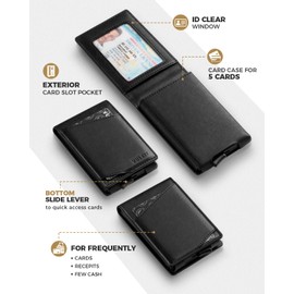 VULKIT Slim Wallet for Men Pop Up Card Holder Minimalist Bifold Wallets RFID Blocking Magnetic Closure Holds 12 Cards