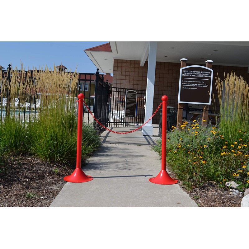 Mr. Chain Heavy Duty Plastic Barrier Chain, Red, 2-Inch Link