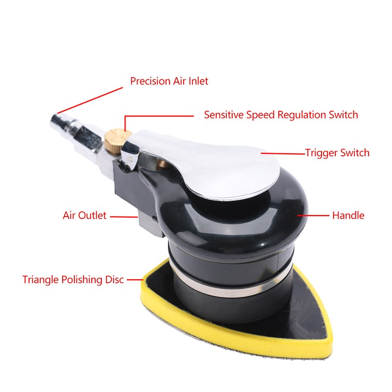 Handheld Air Sander Grinder Polisher Pneumatic Polishing Tool 12000rpm (75*100mm)