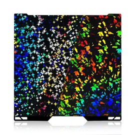 IdeaFormer-3D PEF H2S H2D Build Plate 346x355mm, Rainbow Confetti PEF+Galaxy PEY Spring Steel Bed Plate for Bambu Lab H2S, H2D, H2D Combo 3D Printer Platform, 350mmx320mm Print Size