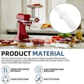 Universal Meat Grinder Pusher/Stomper for Kitchenaid Meat Food Grinder Parts, Meat Grinder Attachments Replacement for Lem Meat Grinder Pusher Tool, 9.6 Inch HDPE Food Grade Material, 1Pcs
