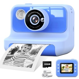 Kids Camera Instant Print, 2.4 Inch Screen Instant Cameras for Kids, Christmas Birthday Gifts Toys Camera for Toddler Girls Boys Age 3-12-BLUE