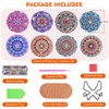 Dmiuhbl 8Pcs Mandala Diamond Art Coasters kits with Holder 5D