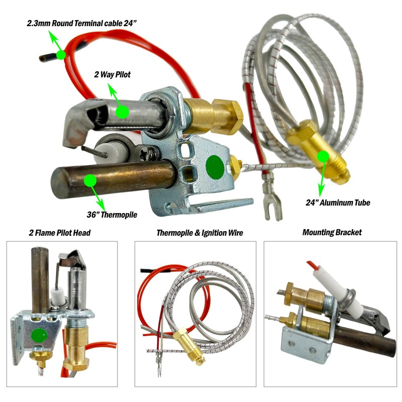 MENSI NG Pilot Burner Assembly Milivolt Thermopile Kit Replace for