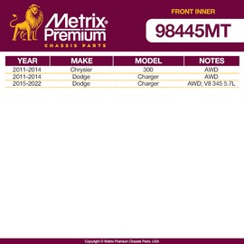 Metrix Premium Chassis Parts - 2 PC Front Inner Tie Rod End Kit Fits 2011-2014 Chrysler 300 AWD, 2011-2014 Dodge Charger AWD, 2015-2022 Dodge Charger AWD, Replacement EV800960, Made in Europe