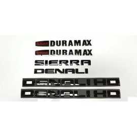 GM 6PCS 11-19 Gloss Black GMC Sierra Denali Duramax 2500HD 3500HD Emblem Letters