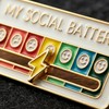 2 Pack of Social Battery Slider Pins | Creative Enamel