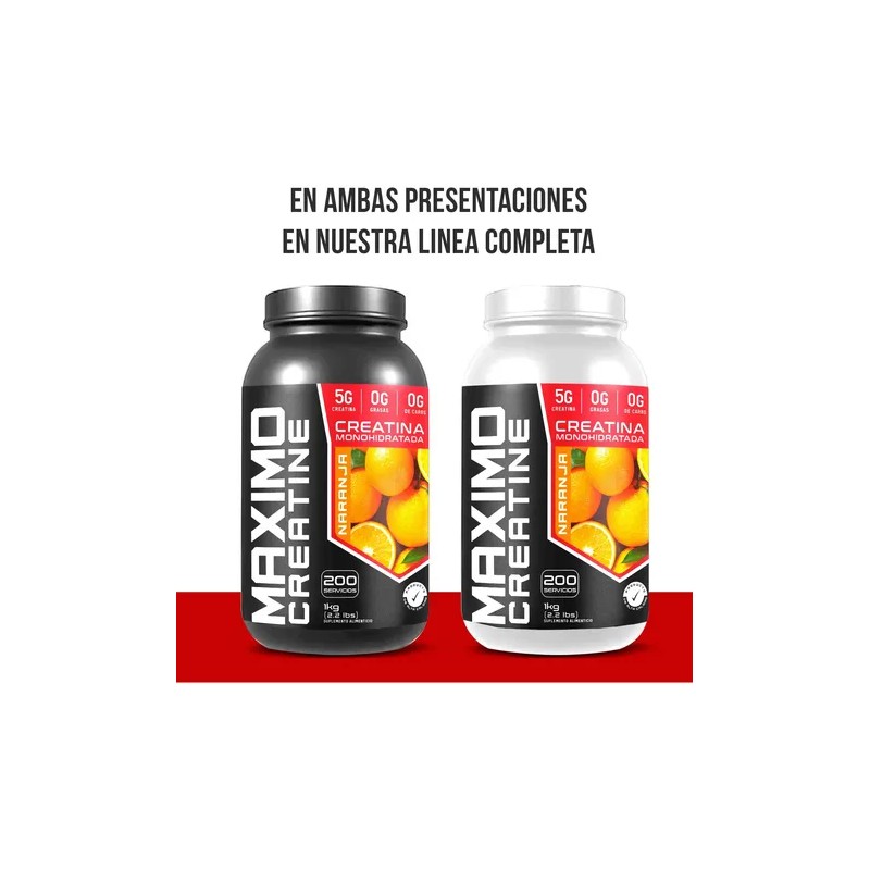 Creatina Monohidratada 1kg Maximo Protein 200 Porciones