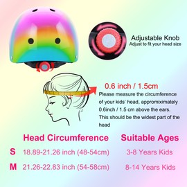 DINILEMU Kids Bike Helmet Color Gradient Toddler Youth Helmet for Kids Ages 3-8-14 Girls Boys Toddler Skateboard Helmet Protective Gear for Sports Bicycle Roller Skating Scooter