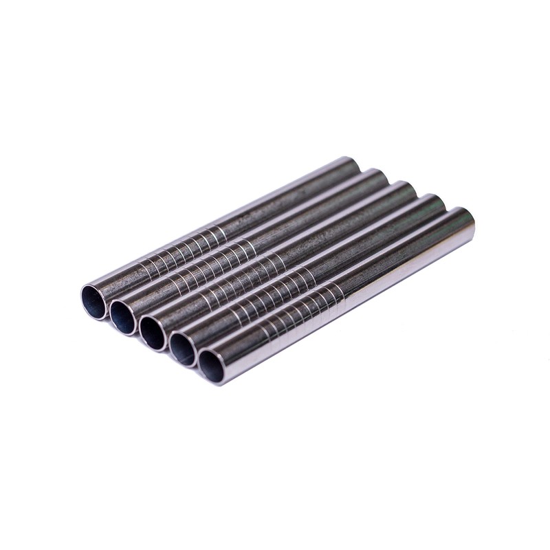 5 Mini Straws 70 mm Hygienic Stainless Steel