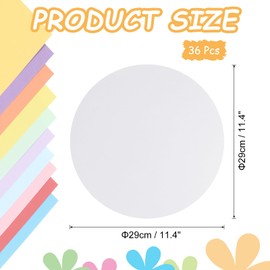 sourcing map 36Pcs Circle Kraft Paper, 29 x 29 cm Round Shape Cardstock Paper Circle Bulletin Board for Art Supplies, Origami, Paper Crafting, White