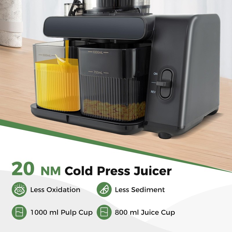CHEFJOY Cold Press Juicer, 5.3" Wide Feed Chute Easy to