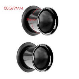 HEKEUOR Ear Tunnels Stretching Kit Stainless Steel Gauge Plugs Set Single Flared Stretching Kit Black Color 00g 7/16 1/2 9/16 5/8 3/4 7/8 1 Inch, Alloy Steel