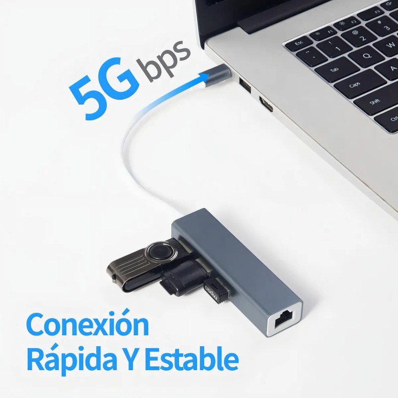Adaptador Usb Ethernet C 3.0 A Rj45 Red Lan 4