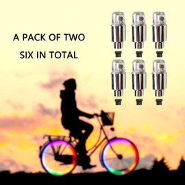 Updated LED Valve Stem Caps Lights Kit,6x Tire Valve Caps LED Bike Wheel Lights for Car Trucks Golf Cart Tire Wheel Assemblies Bicycle Motorcycle Tyre Spoke Flash Lights (Colorful)