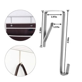 12 Pack Heavy Duty Stainless Steel Door Hanger Door Hooks Adjustable Over The Door Hook for Clothes Hanging Hats Keys Towels Coats Handbags Ornaments